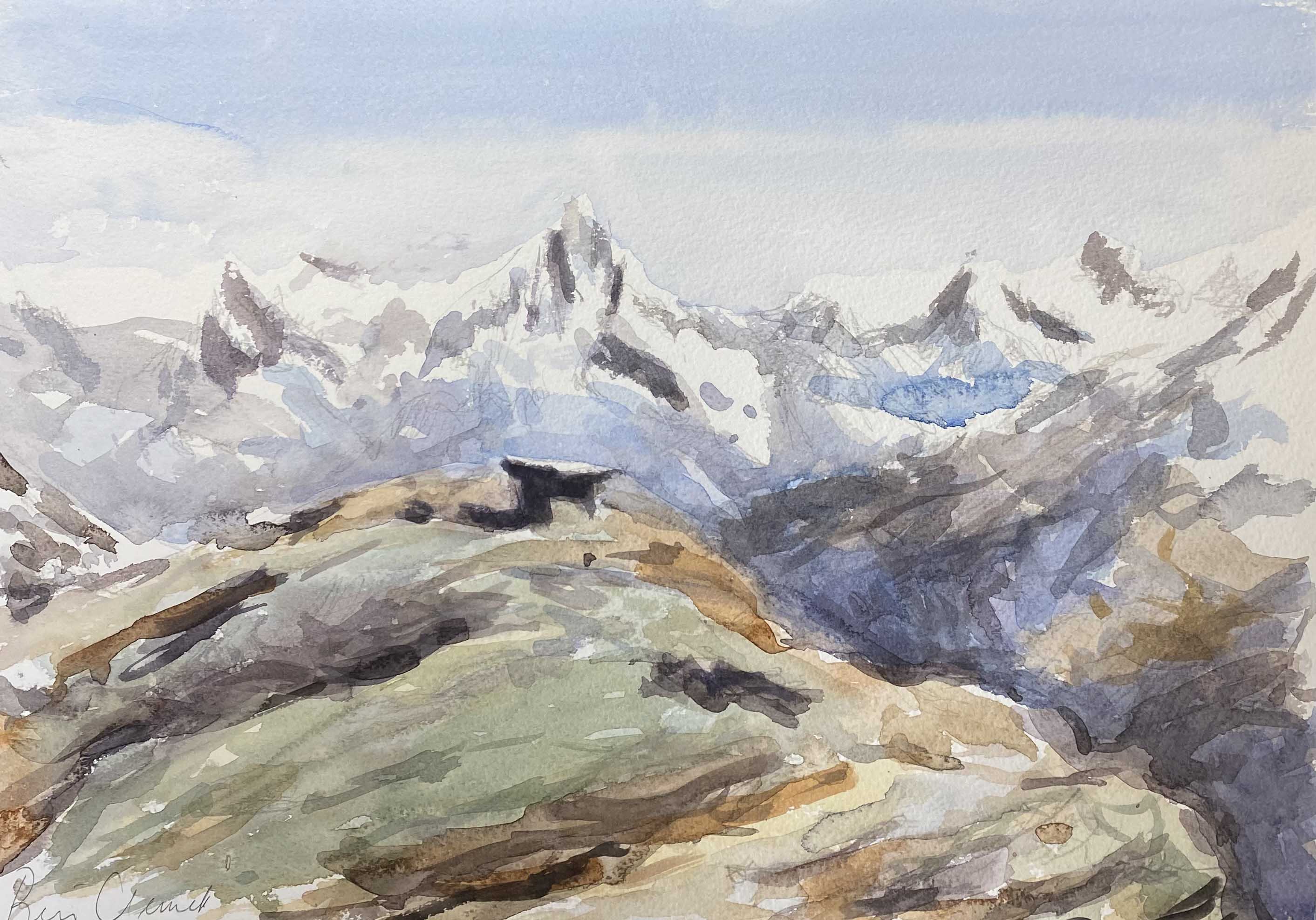 Les Alpilles, watercolour