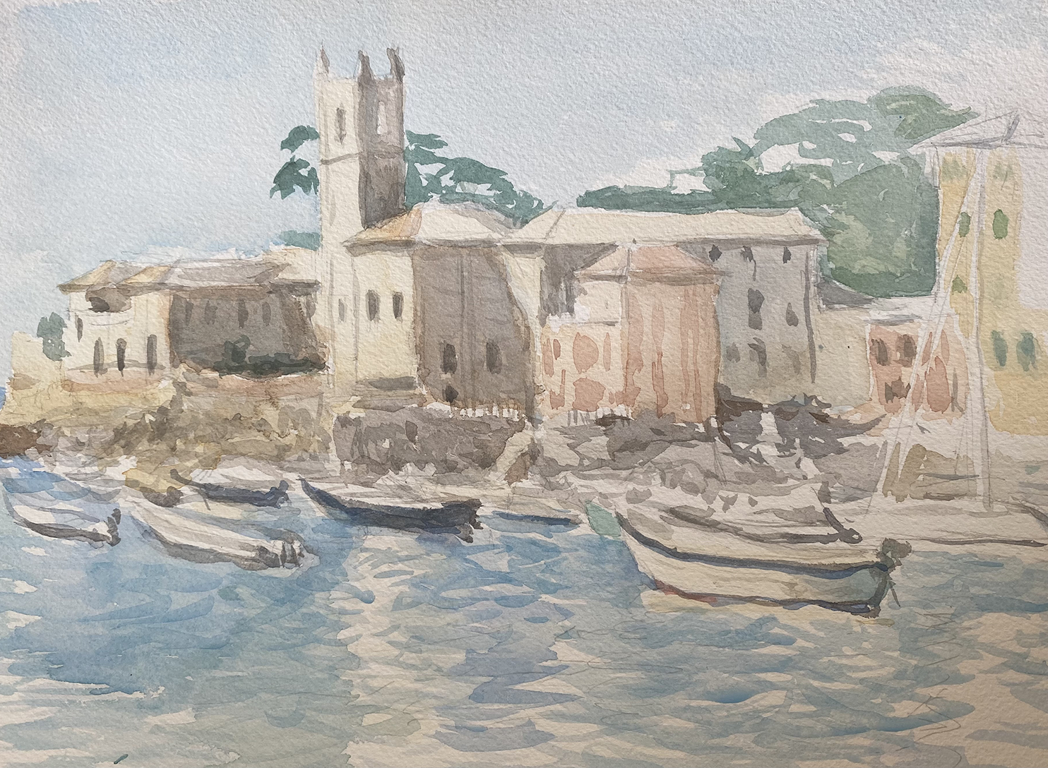 Bay of Silence, Sestri Levante, watercolour